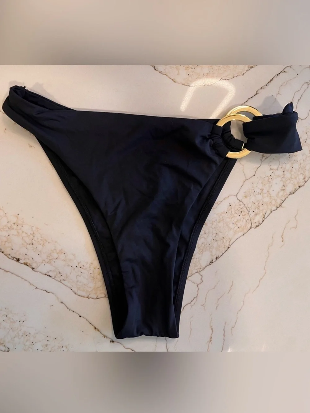 Monday Swimwear - Black Bottom with Gold Ring